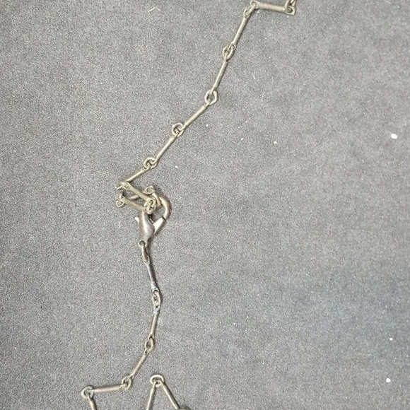 Vintage necklace purple dangle gray chain lobster clasp - Picture 3 of 3